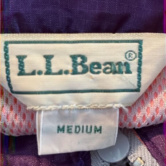 L.L. Bean Salmon/Grey HalfZip Pullover Long Sleeve Adjustable Windbreaker-Medium - Picture 14 of 16
